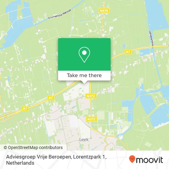 Adviesgroep Vrije Beroepen, Lorentzpark 1 Karte