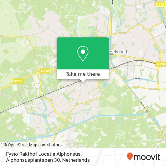 Fysio Rakthof Locatie Alphonsus, Alphonsusplantsoen 30 map