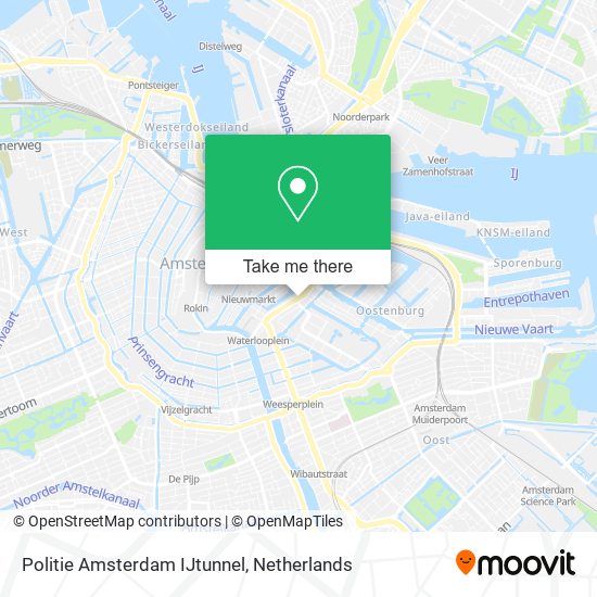Politie Amsterdam IJtunnel map