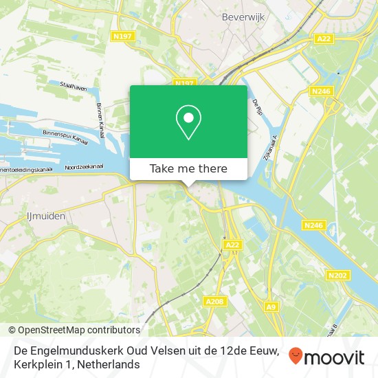 De Engelmunduskerk Oud Velsen uit de 12de Eeuw, Kerkplein 1 map