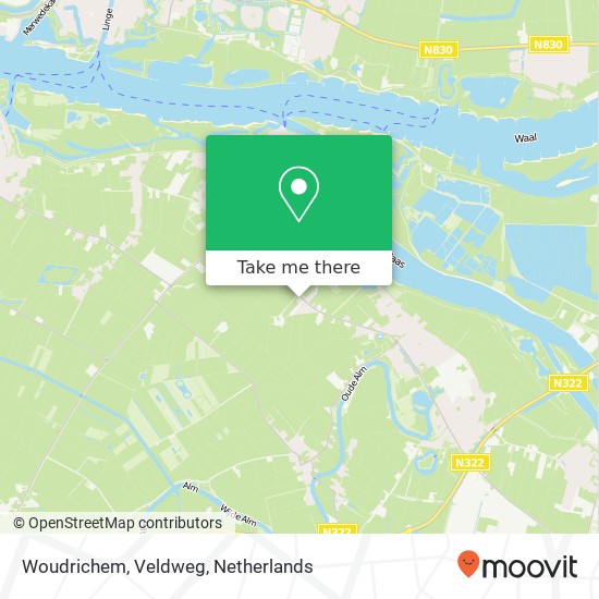 Woudrichem, Veldweg map