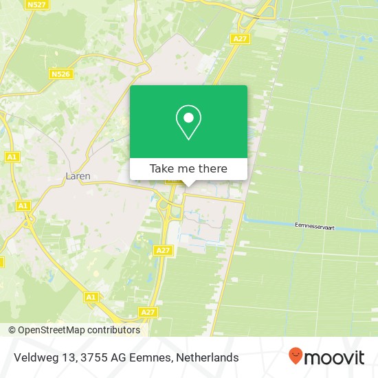 Veldweg 13, 3755 AG Eemnes map