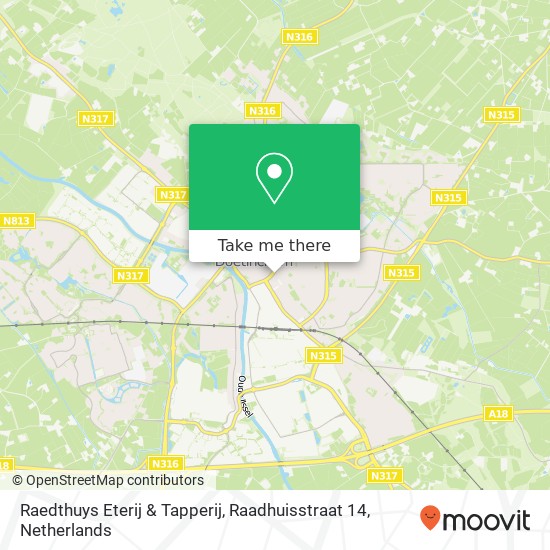 Raedthuys Eterij & Tapperij, Raadhuisstraat 14 map