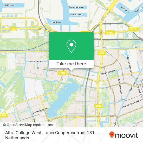 Altra College West, Louis Couperusstraat 131 map