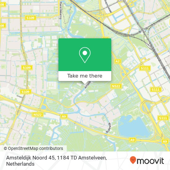 Amsteldijk Noord 45, 1184 TD Amstelveen map