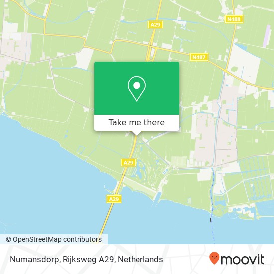 Numansdorp, Rijksweg A29 Karte