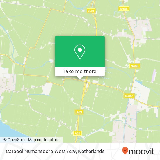Carpool Numansdorp West A29, Groene Kruisweg map