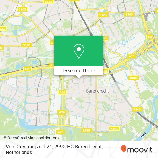 Van Doesburgveld 21, 2992 HG Barendrecht map