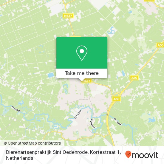 Dierenartsenpraktijk Sint Oedenrode, Kortestraat 1 map