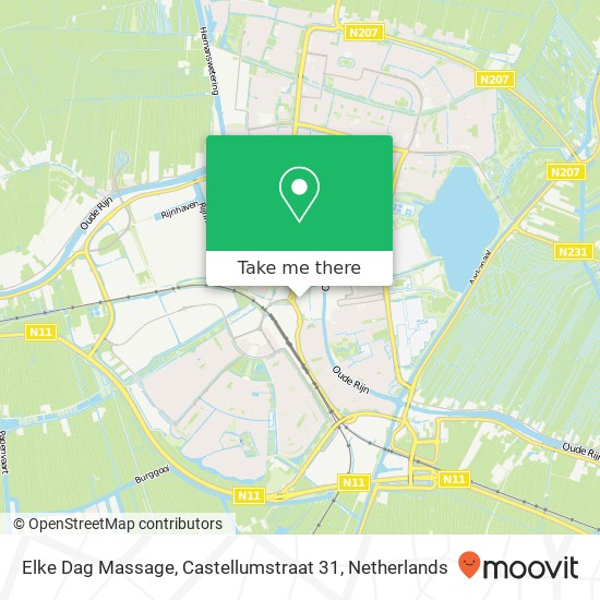 Elke Dag Massage, Castellumstraat 31 map