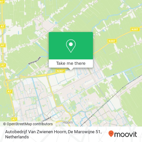 Autobedrijf Van Zwienen Hoorn, De Marowijne 51 map