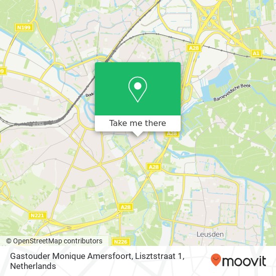 Gastouder Monique Amersfoort, Lisztstraat 1 Karte