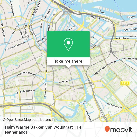 Halm Warme Bakker, Van Woustraat 114 map