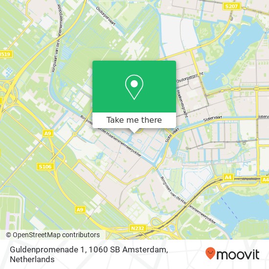 Guldenpromenade 1, 1060 SB Amsterdam Karte