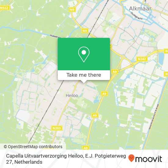 Capella Uitvaartverzorging Heiloo, E.J. Potgieterweg 27 map