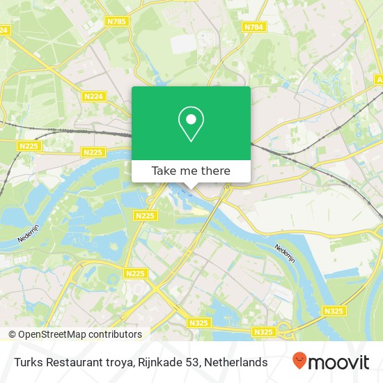 Turks Restaurant troya, Rijnkade 53 map