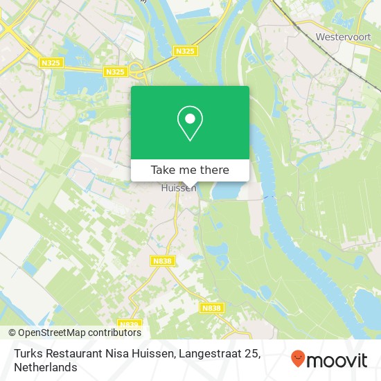 Turks Restaurant Nisa Huissen, Langestraat 25 map