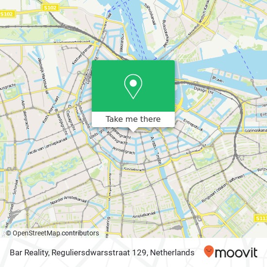 Bar Reality, Reguliersdwarsstraat 129 Karte
