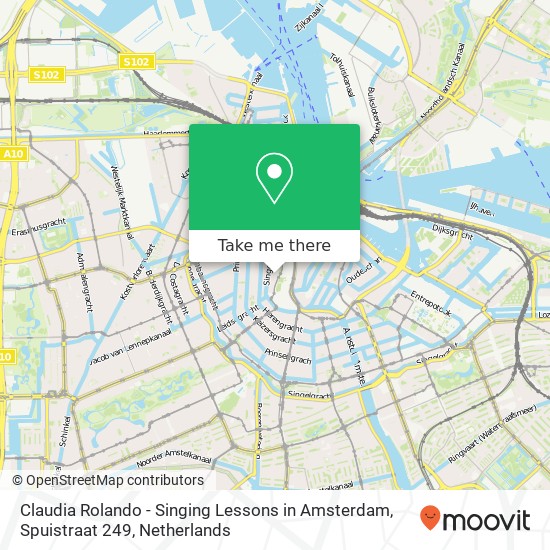 Claudia Rolando - Singing Lessons in Amsterdam, Spuistraat 249 map