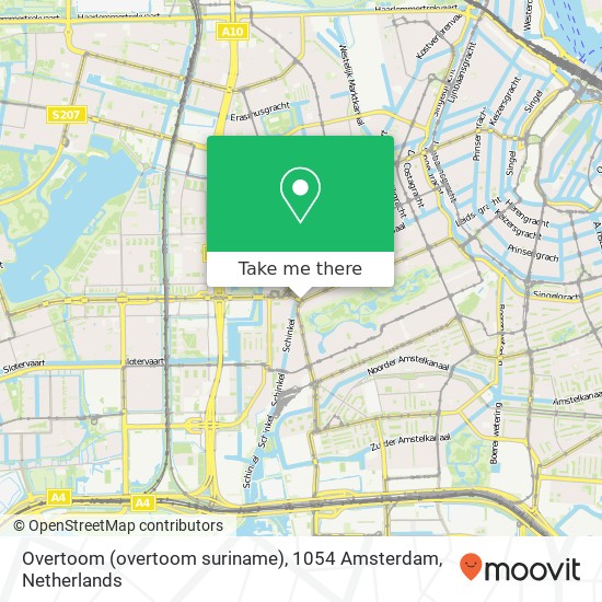 Overtoom (overtoom suriname), 1054 Amsterdam map