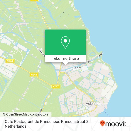 Cafe Restaurant de Prinsenbar, Prinsenstraat 8 map