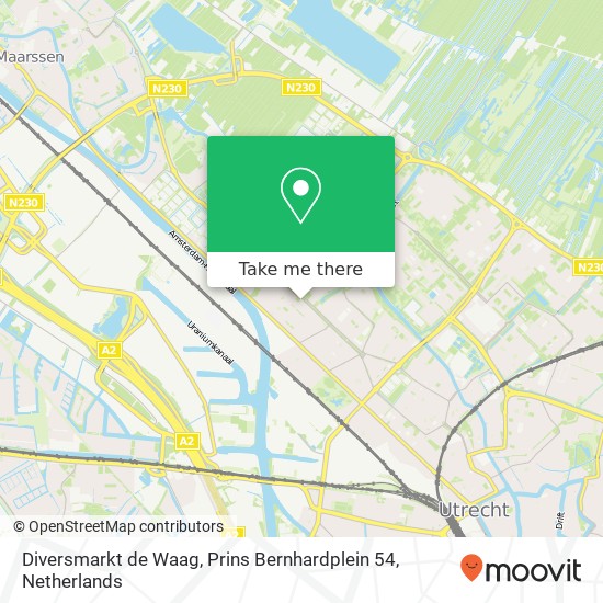 Diversmarkt de Waag, Prins Bernhardplein 54 map