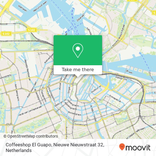 Coffeeshop El Guapo, Nieuwe Nieuwstraat 32 map