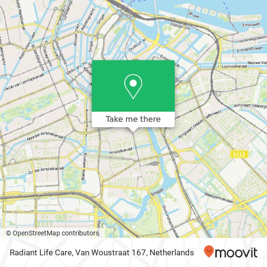 Radiant Life Care, Van Woustraat 167 map