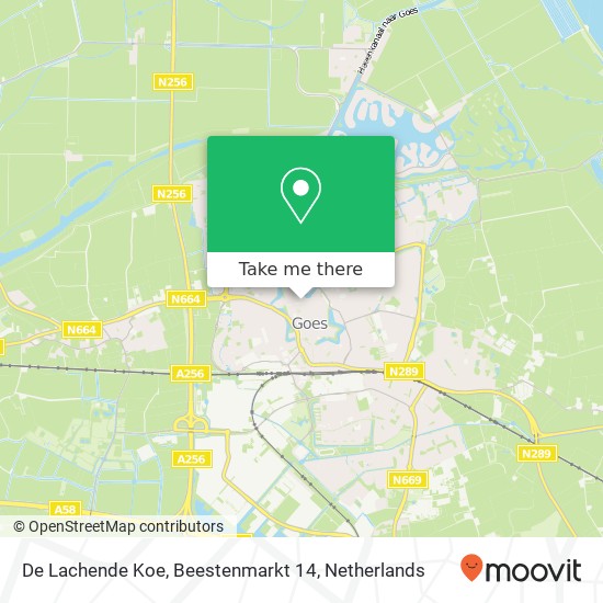 De Lachende Koe, Beestenmarkt 14 map