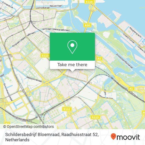 Schildersbedrijf Bloemraad, Raadhuisstraat 52 map