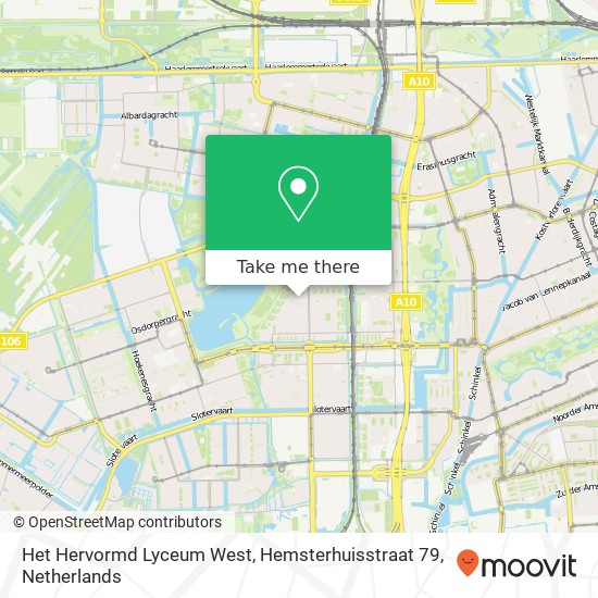 Het Hervormd Lyceum West, Hemsterhuisstraat 79 map