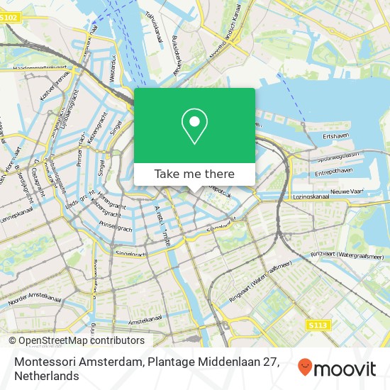 Montessori Amsterdam, Plantage Middenlaan 27 Karte