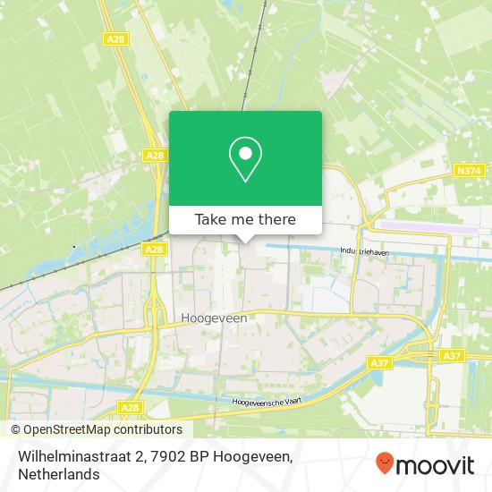 Wilhelminastraat 2, 7902 BP Hoogeveen map