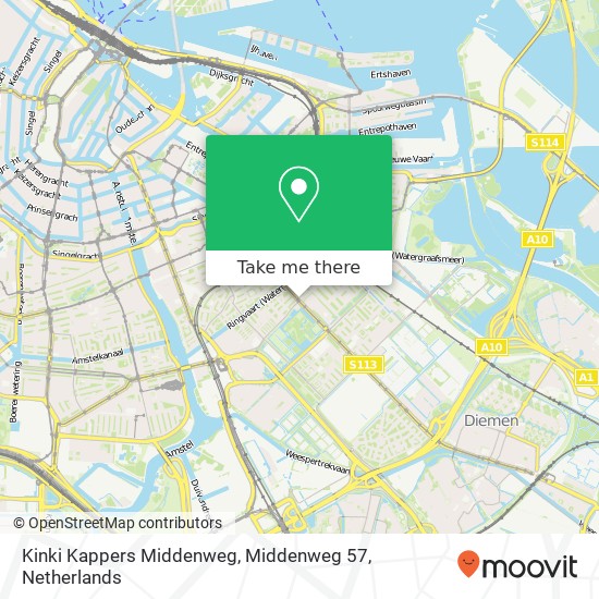 Kinki Kappers Middenweg, Middenweg 57 map