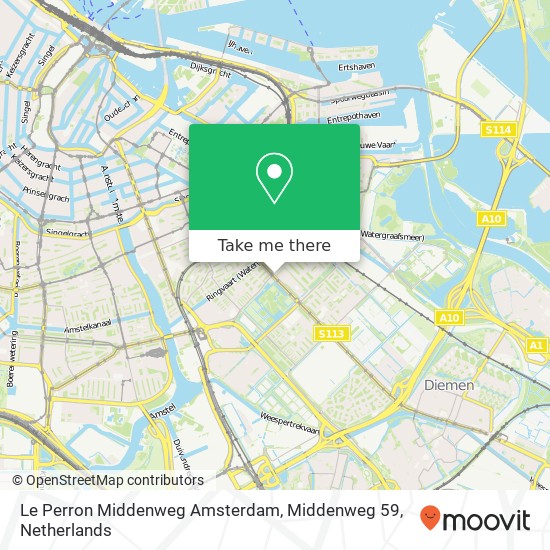 Le Perron Middenweg Amsterdam, Middenweg 59 Karte