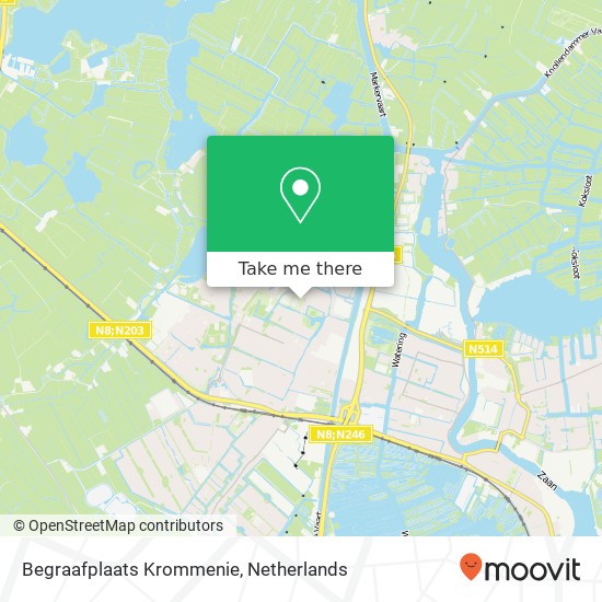 Begraafplaats Krommenie map
