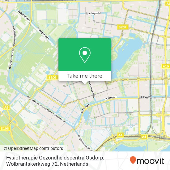 Fysiotherapie Gezondheidscentra Osdorp, Wolbrantskerkweg 72 map