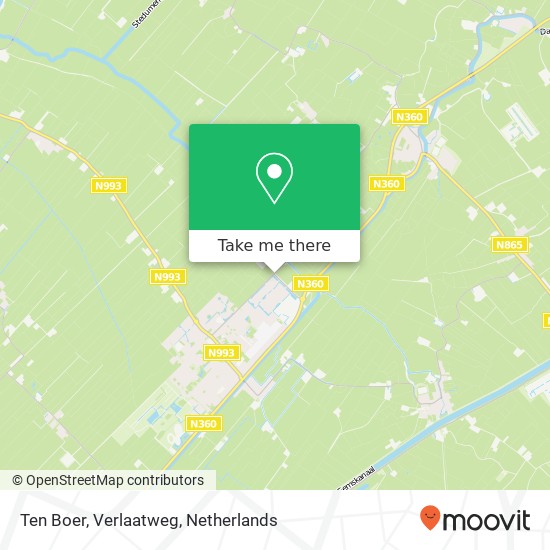 Ten Boer, Verlaatweg map