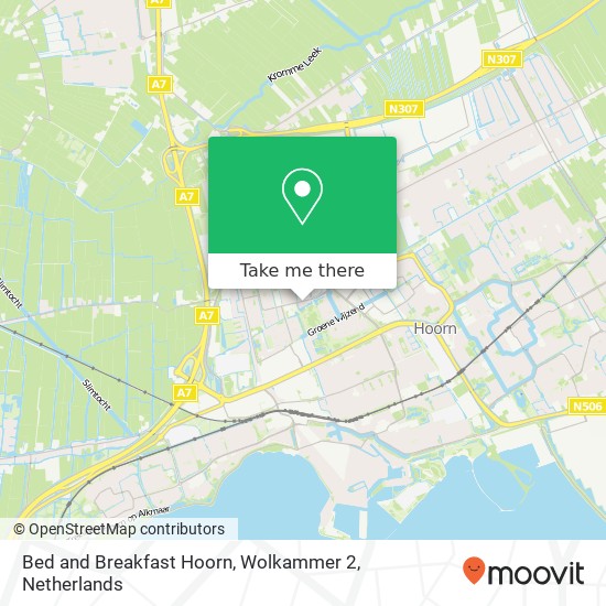 Bed and Breakfast Hoorn, Wolkammer 2 map
