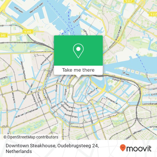 Downtown Steakhouse, Oudebrugsteeg 24 map