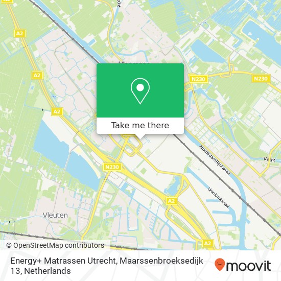 Energy+ Matrassen Utrecht, Maarssenbroeksedijk 13 Karte