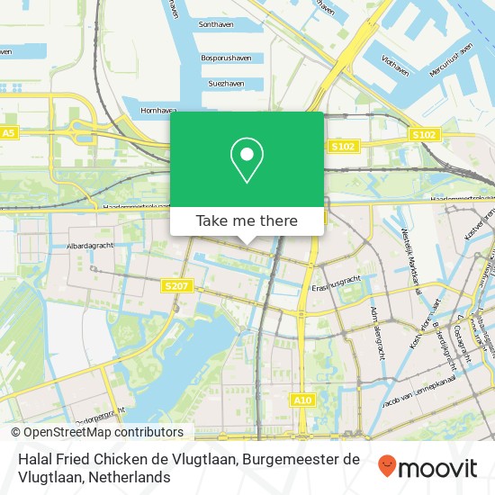 Halal Fried Chicken de Vlugtlaan, Burgemeester de Vlugtlaan map