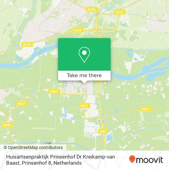 Huisartsenpraktijk Prinsenhof Dr Kreikamp-van Baast, Prinsenhof 8 map