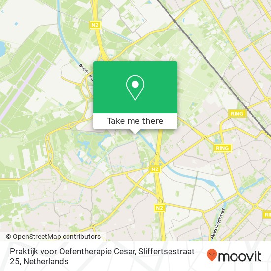 Praktijk voor Oefentherapie Cesar, Sliffertsestraat 25 map