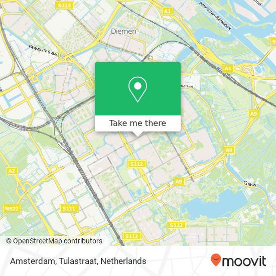 Amsterdam, Tulastraat Karte