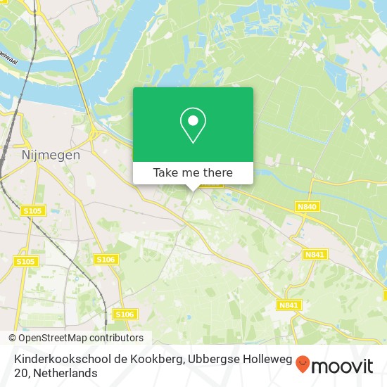 Kinderkookschool de Kookberg, Ubbergse Holleweg 20 map