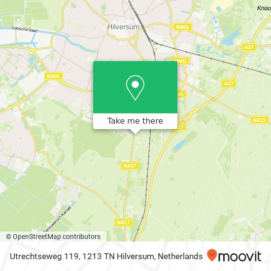 Utrechtseweg 119, 1213 TN Hilversum Karte