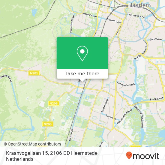 Kraanvogellaan 15, 2106 DD Heemstede Karte