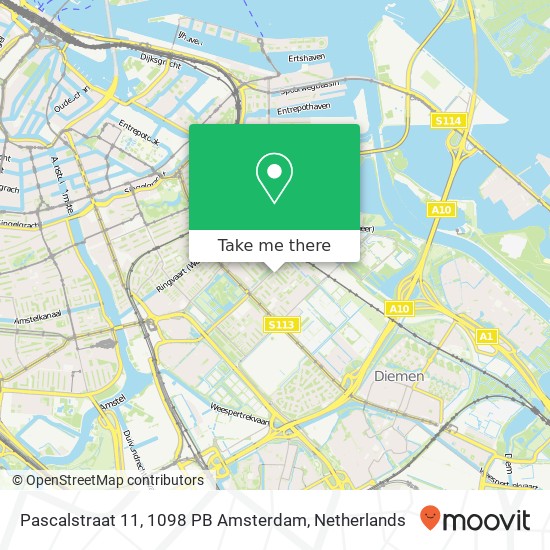 Pascalstraat 11, 1098 PB Amsterdam map