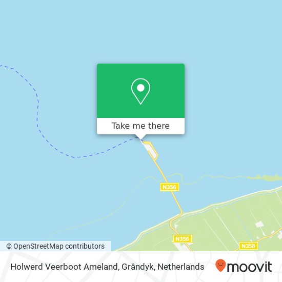 Holwerd Veerboot Ameland, Grândyk map